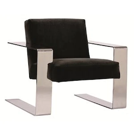 Modern Chair with Chrome Metal Legs and Arms for Contemporary Style